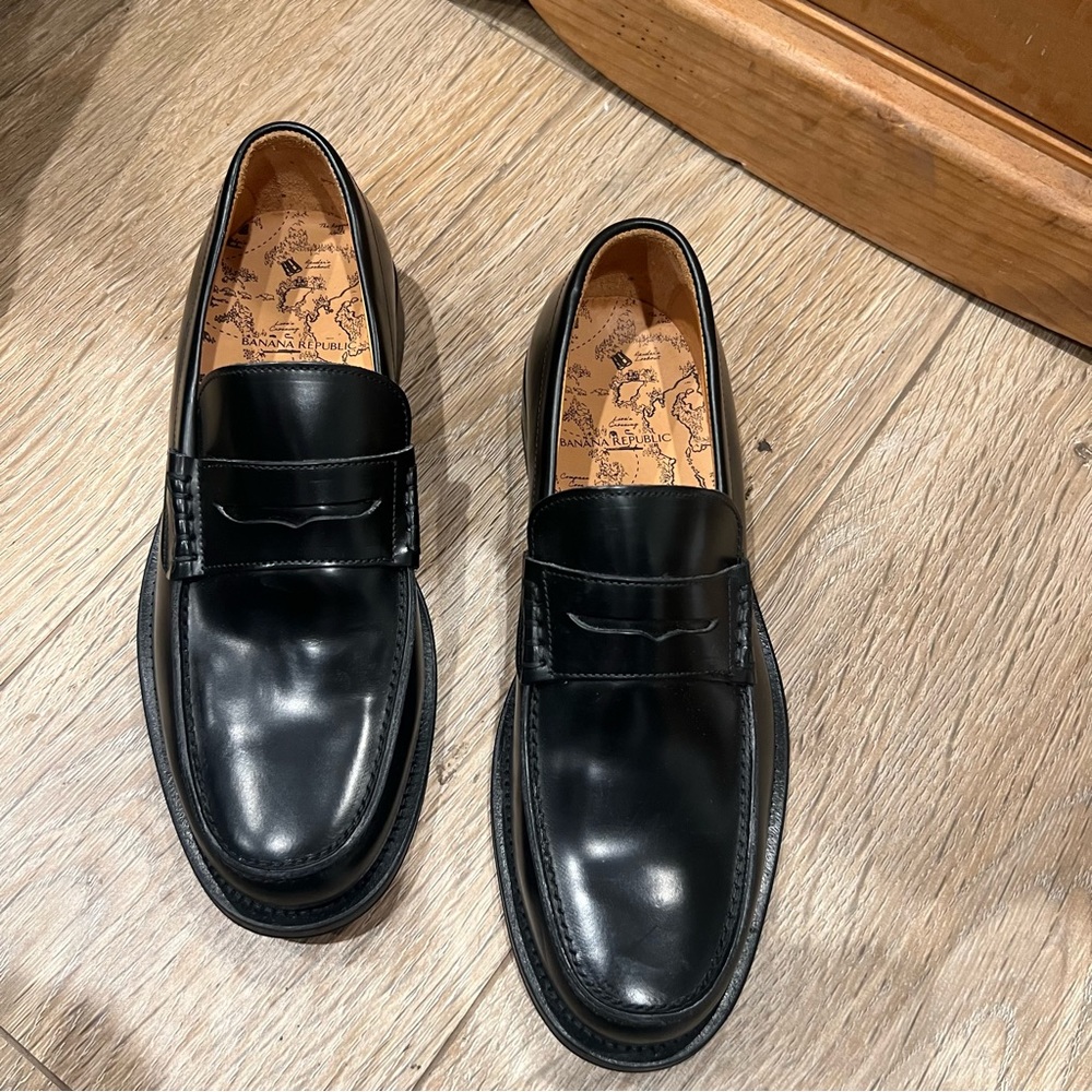 BANANA REPUBLIC LEATHER "NAVARRE PENNY LOAFER" MEN'S SIZE 7 WOMEN'S 8.5 - Picture 2 of 14